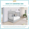 JPMA & Greenguard Gold Certified Dream On Me Reign 5 in 1 Convertible Crib, Pebble Grey