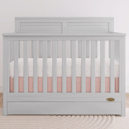 JPMA & Greenguard Gold Certified Dream On Me Reign 5 in 1 Convertible Crib, Pebble Grey