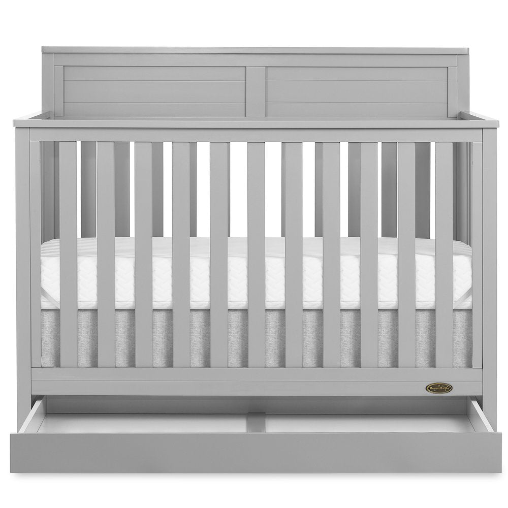 JPMA & Greenguard Gold Certified Dream On Me Reign 5 in 1 Convertible Crib, Pebble Grey