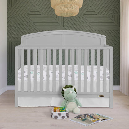 JPMA & Greenguard Gold Certified Dream On Me Storybrooke 5 in 1 Convertible Crib, Peblle Grey, Without Storage
