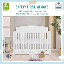 JPMA & Greenguard Gold Certified Dream On Me Storybrooke 5 in 1 Convertible Crib
