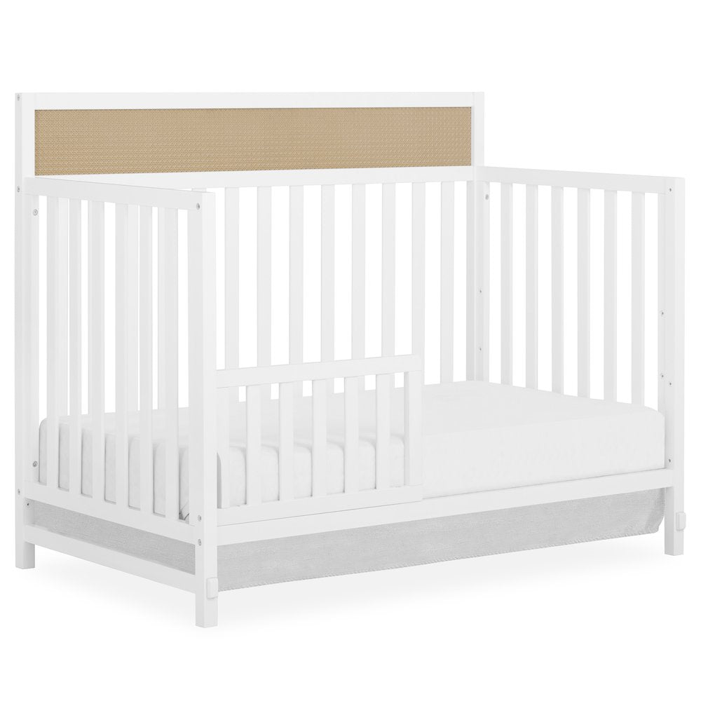 Dream On Me Kai Convertible Crib, White+Natural