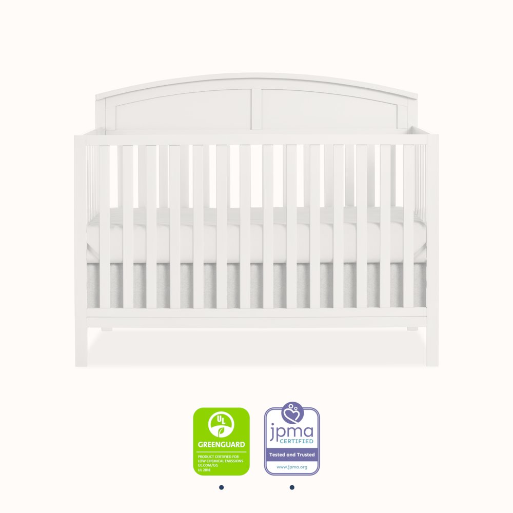 JPMA & Greenguard Gold Certified Dream On Me Storybrooke 5 in 1 Convertible Crib, White