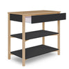 Dream On Me Owen Changing Table in Matte Black Vintage Oak, JPMA Certified