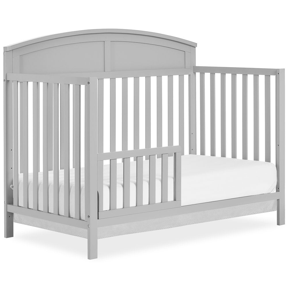 JPMA & Greenguard Gold Certified Dream On Me Storybrooke 5 in 1 Convertible Crib, Peblle Grey, Without Storage