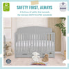 JPMA & Greenguard Gold Certified Dream On Me Storybrooke 5 in 1 Convertible Crib, Peblle Grey, With Storage