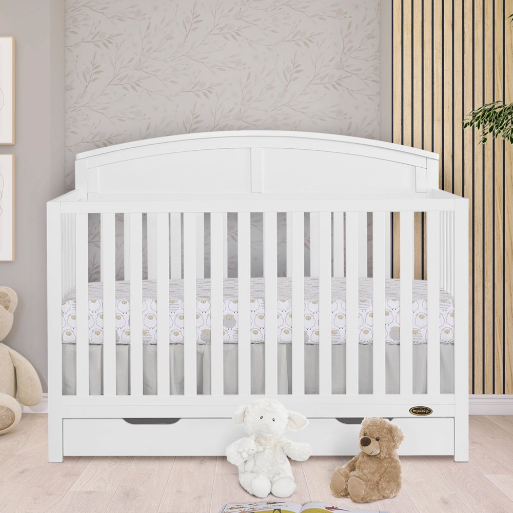 JPMA & Greenguard Gold Certified Dream On Me Storybrooke 5 in 1 Convertible Crib