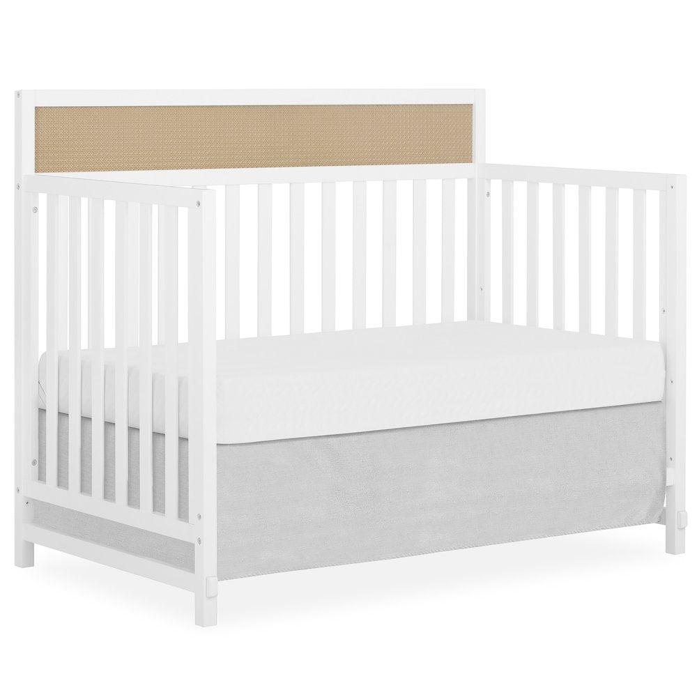 Dream On Me Kai Convertible Crib, White+Natural