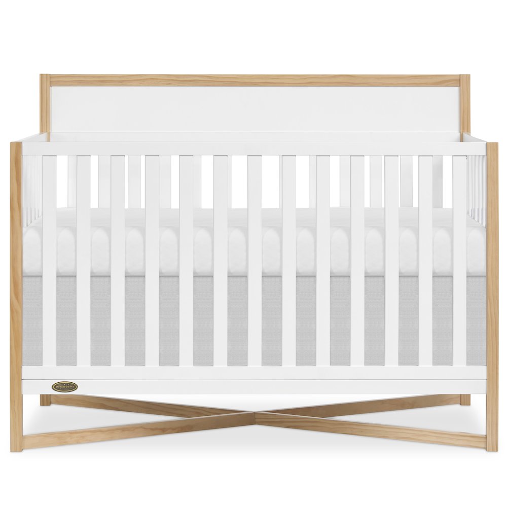 Dream On Me Owen 5-in-1 Convertible Crib, Vintage White Oak