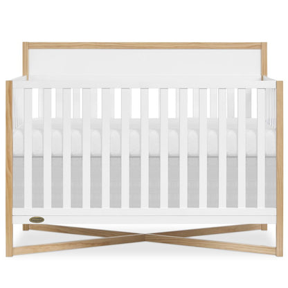 Dream On Me Owen 5-in-1 Convertible Crib, Vintage White Oak