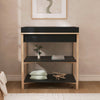 Dream On Me Owen Changing Table in Matte Black Vintage Oak, JPMA Certified