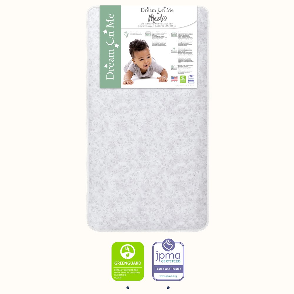 Dream On Me Medio Crib Mattress, JPMA & Greenguard Gold Certified