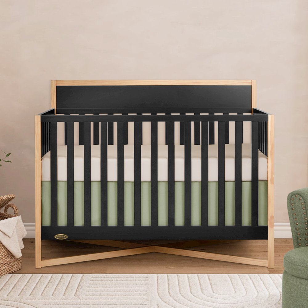 Dream On Me Owen 5-in-1 Convertible Crib, Matte Black