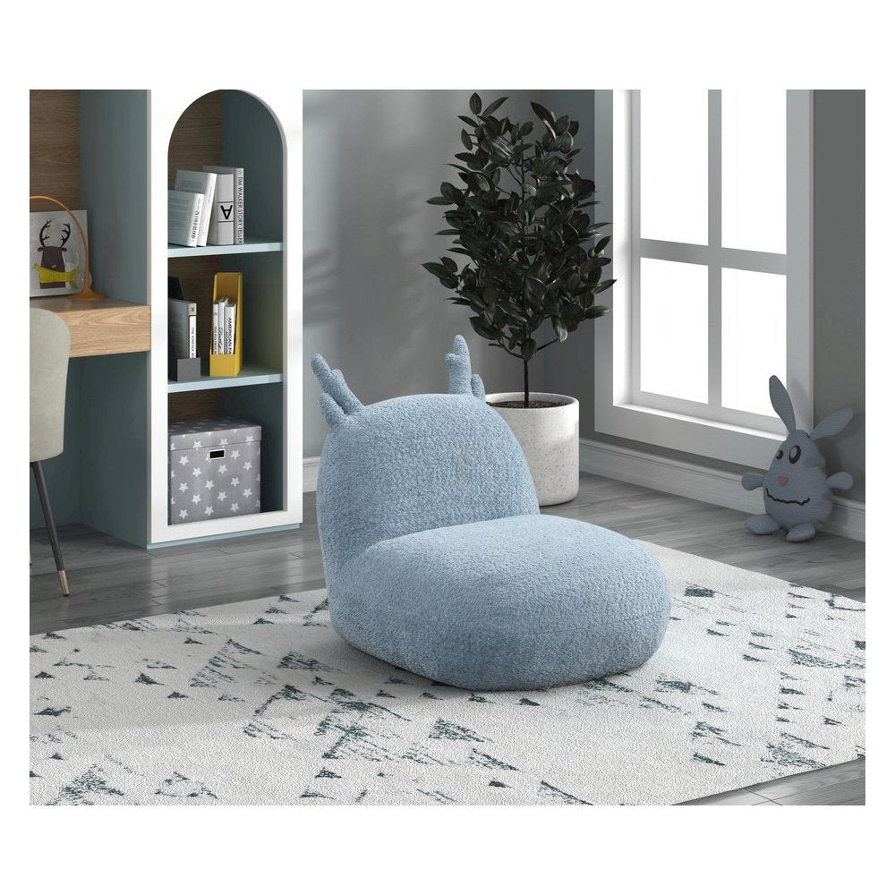 Weston 21.5"W Blue Chenille Deer-Shaped Kids Chair
