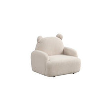 Raelynn 25.5"W Beige Sherpa Bear-Shaped Kids Armchair