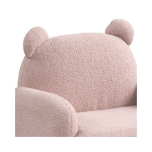 Raelynn 25.5"W Pink Sherpa Bear-Shaped Kids Armchair