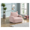 Raelynn 25.5"W Pink Sherpa Bear-Shaped Kids Armchair