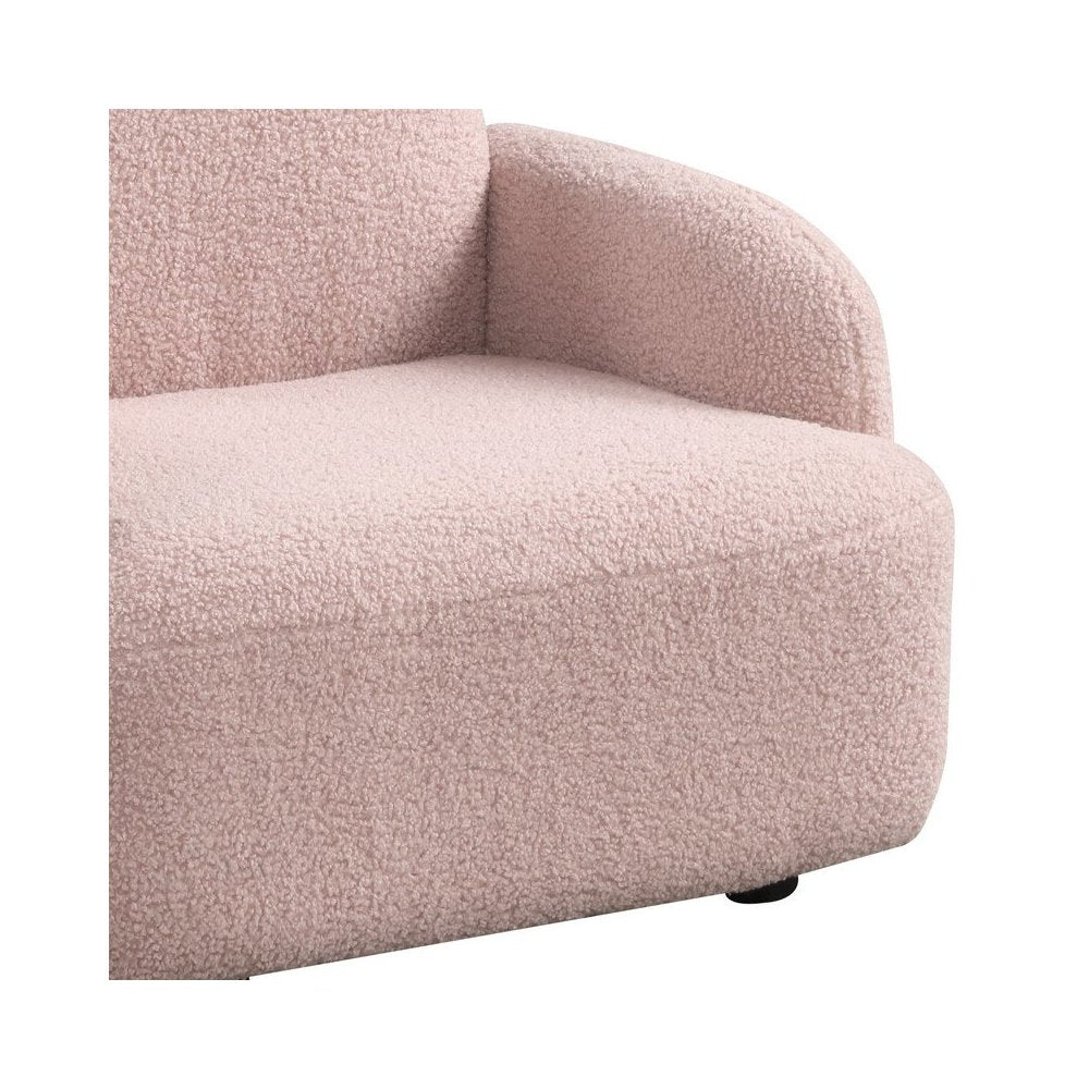 Raelynn 25.5"W Pink Sherpa Bear-Shaped Kids Armchair