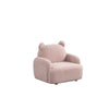 Raelynn 25.5"W Pink Sherpa Bear-Shaped Kids Armchair