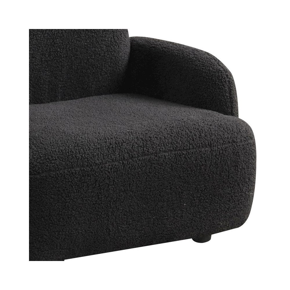Raelynn 25.5"W Black Sherpa Bear-Shaped Kids Armchair