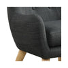 Fenix 19.5"W Gray Linen Kids Chair with Button Tufted Back and Wooden Legs
