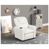 Marisa 23"W White PU Leather Kids Recliner Chair with Cupholder