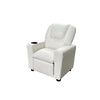 Marisa 23"W White PU Leather Kids Recliner Chair with Cupholder