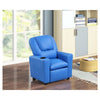 Marisa 23"W Blue PU Leather Kids Recliner Chair with Cupholder