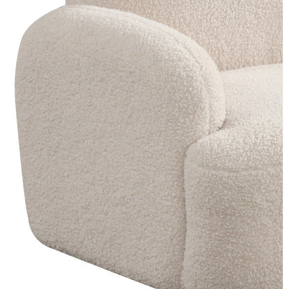 Raelynn 25.5"W Beige Sherpa Bear-Shaped Kids Armchair