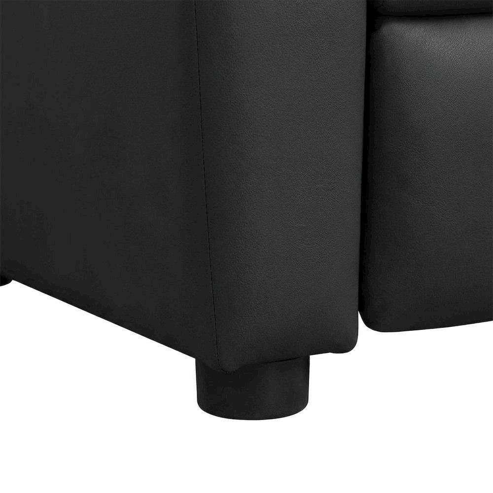 Black PVC Kids Recliner Chair with Cupholder and Contemporary Style