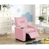 Perline 23"W Pink PVC Fabric Kids Recliner Chair with Cupholder