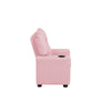Perline 23"W Pink PVC Fabric Kids Recliner Chair with Cupholder