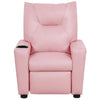 Pink PVC Fabric Kids Recliner Chair with Cupholder and Contemporary Style