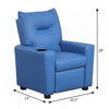 Furnifact Kids Recliner Chair with Cupholder and Foam-Padded Seat, Blue