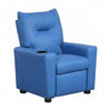 Furnifact Kids Recliner Chair with Cupholder and Foam-Padded Seat, Blue