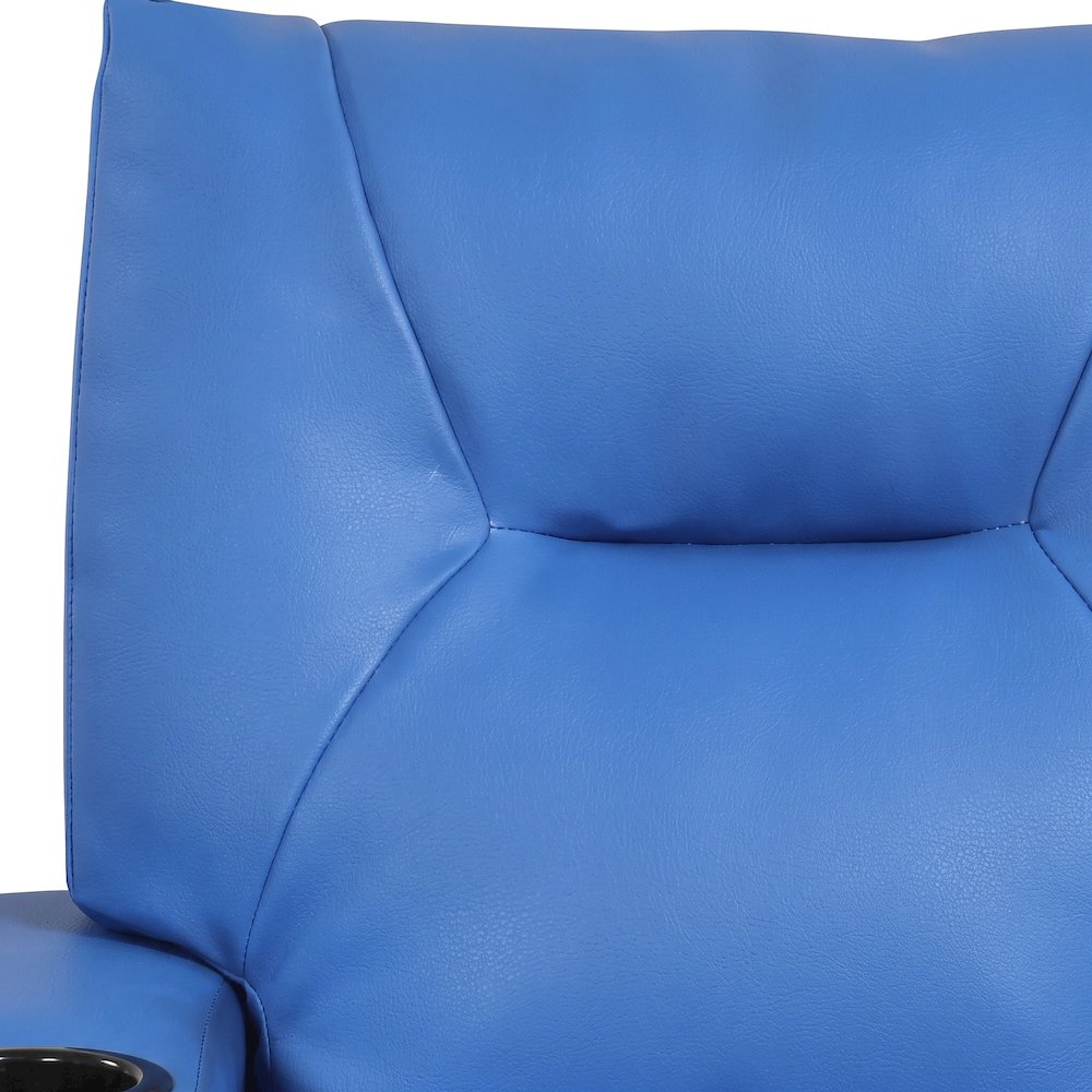 Furnifact Kids Recliner Chair with Cupholder and Foam-Padded Seat, Blue