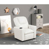 Marisa 23"W White PU Leather Kids Recliner Chair with Cupholder