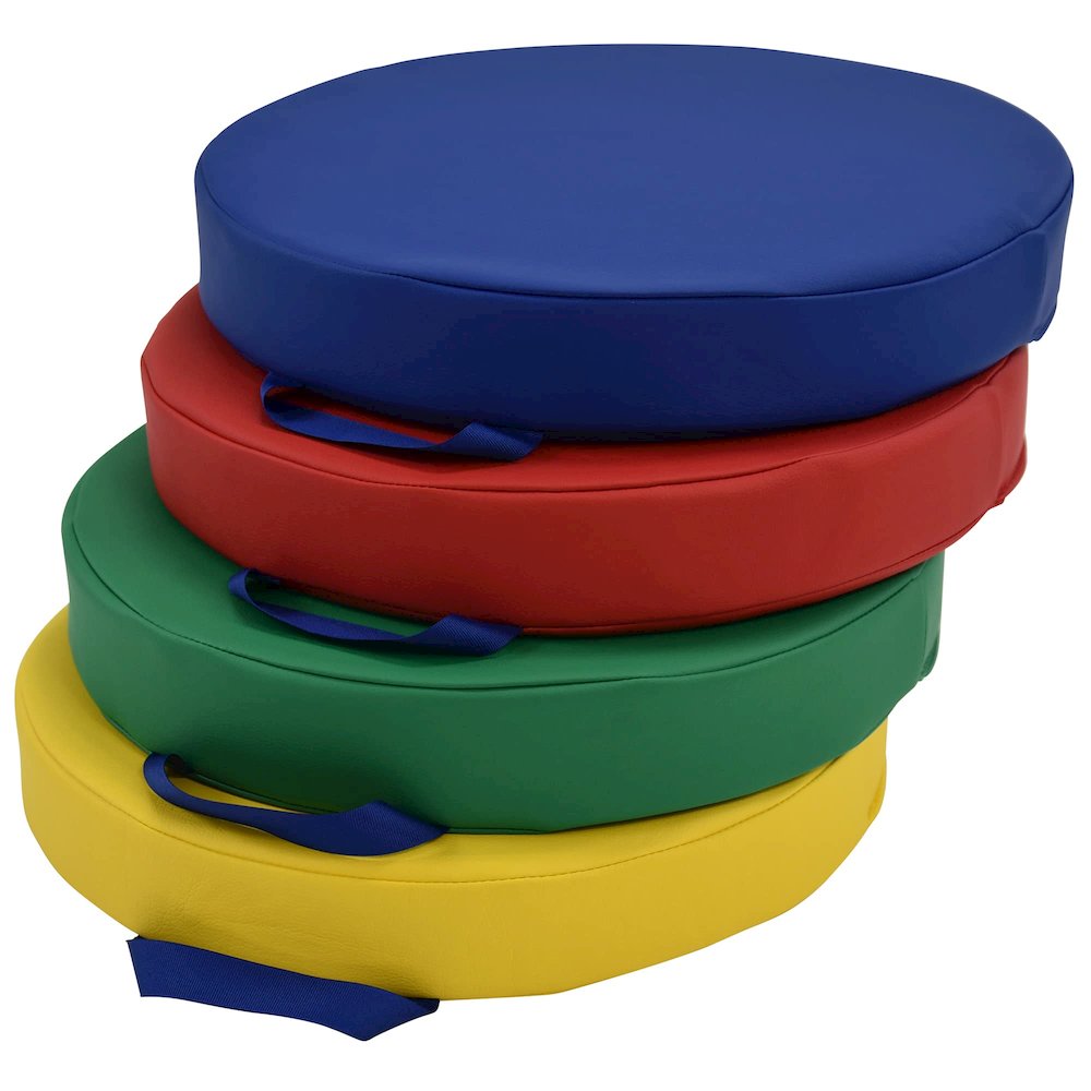Primary Round Floor Cushions - Set of 4