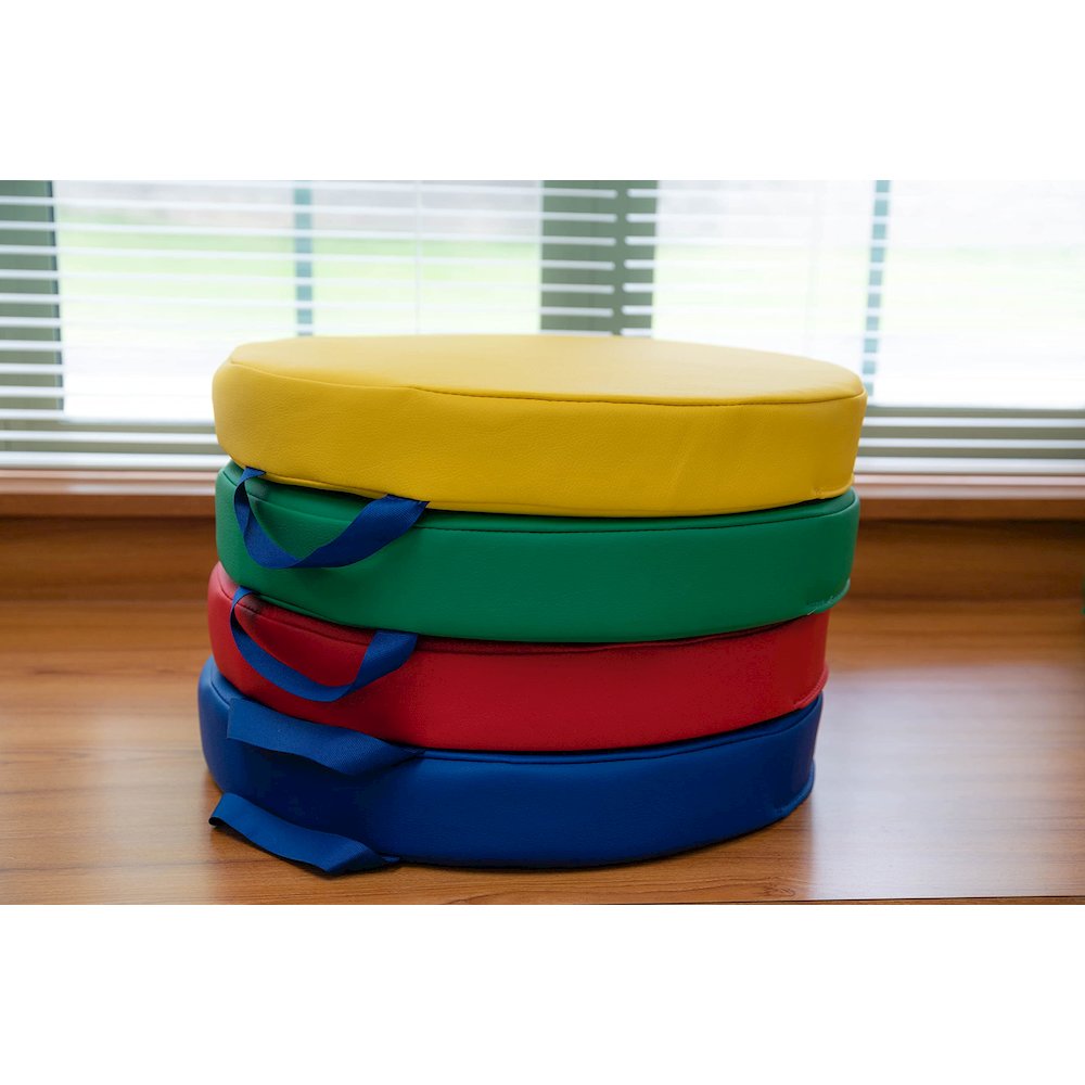 Primary Round Floor Cushions - Set of 4