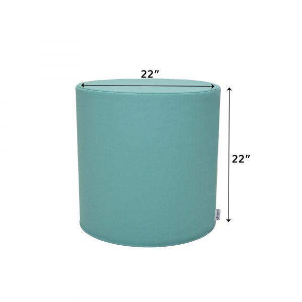 Ottoman - 22 Diameter x 22 H - Tranquility - Aqua