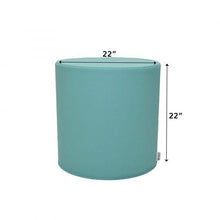 Ottoman - 22 Diameter x 22 H - Tranquility - Aqua