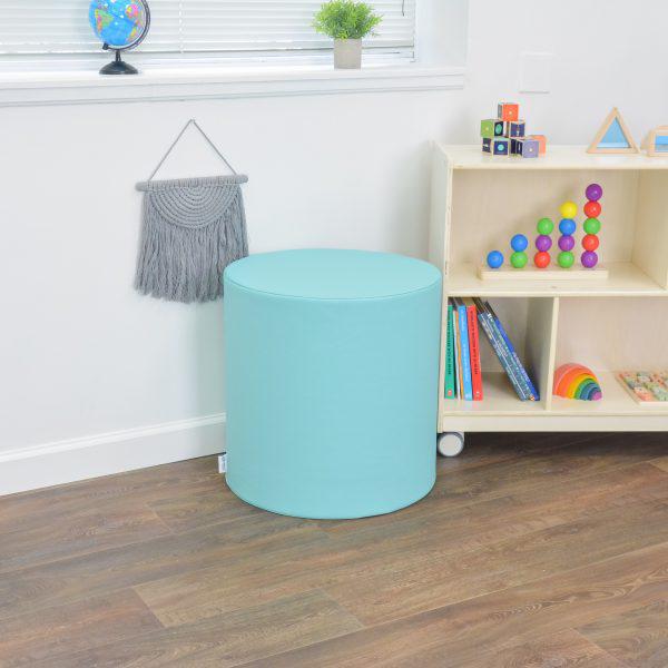 Ottoman - 22 Diameter x 22 H - Tranquility - Aqua