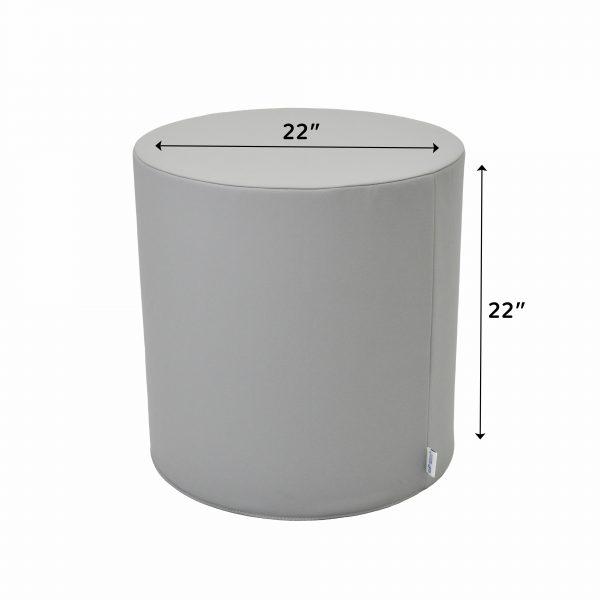 Ottoman - 22 Diameter x 22 H - Tranquility - Gray