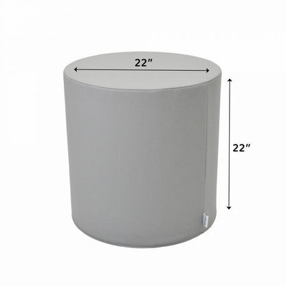 Ottoman - 22 Diameter x 22 H - Tranquility - Gray