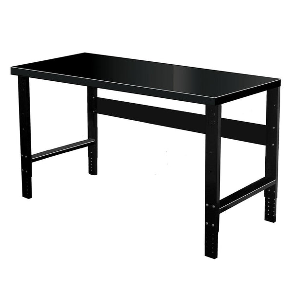 Adjustable Leg Workbench, 60"W x 30"D x 34"H, 708 Midnight Ebony, Includes Legs, Rear Stringer, 12 Gauge Steel Top