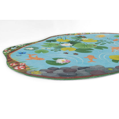 Playground Pond Blue Kid Rug 6' X 8'2"