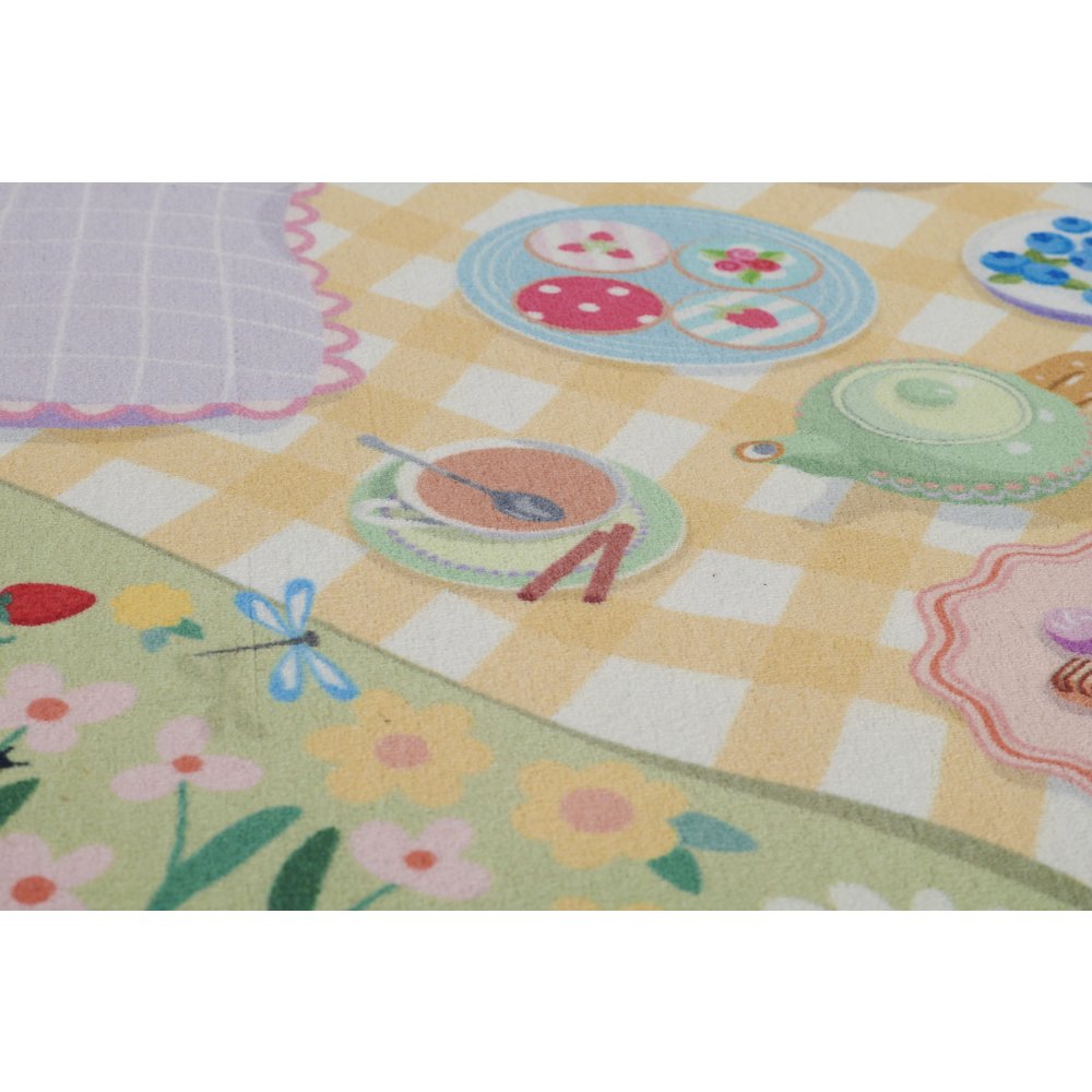 Playground Tea Party Green Kid Rug 6' X 6' Round