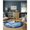 Playground Ocean Blue Kid Rug 6' X 6' Round