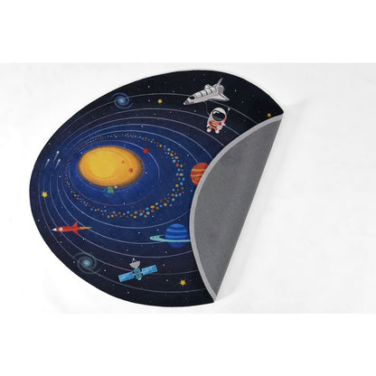 Playground Space Blue Kid Rug 6' X 6'8"