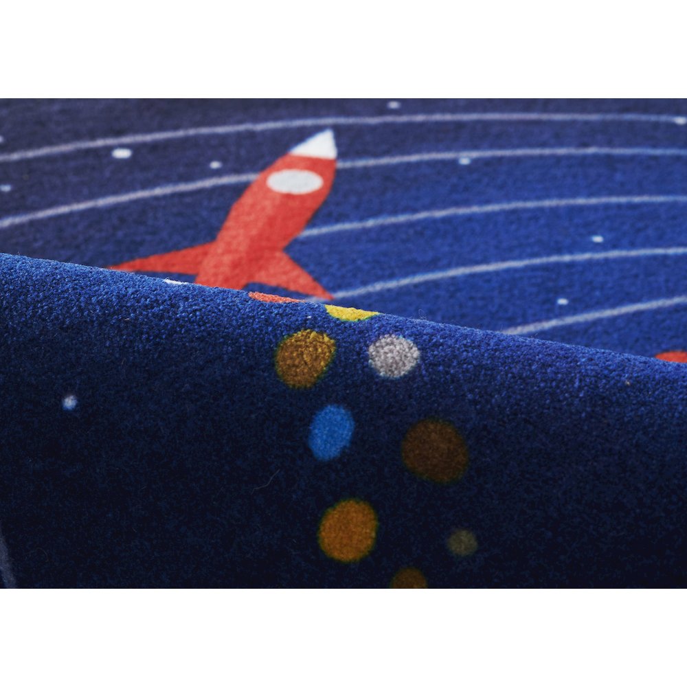 Playground Space Blue Kid Rug 6' X 6'8"